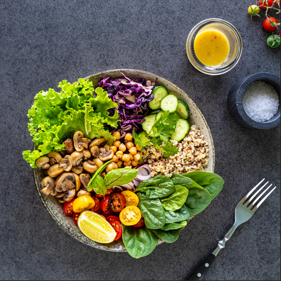 Illustration representing a healthy diet for all age groups
