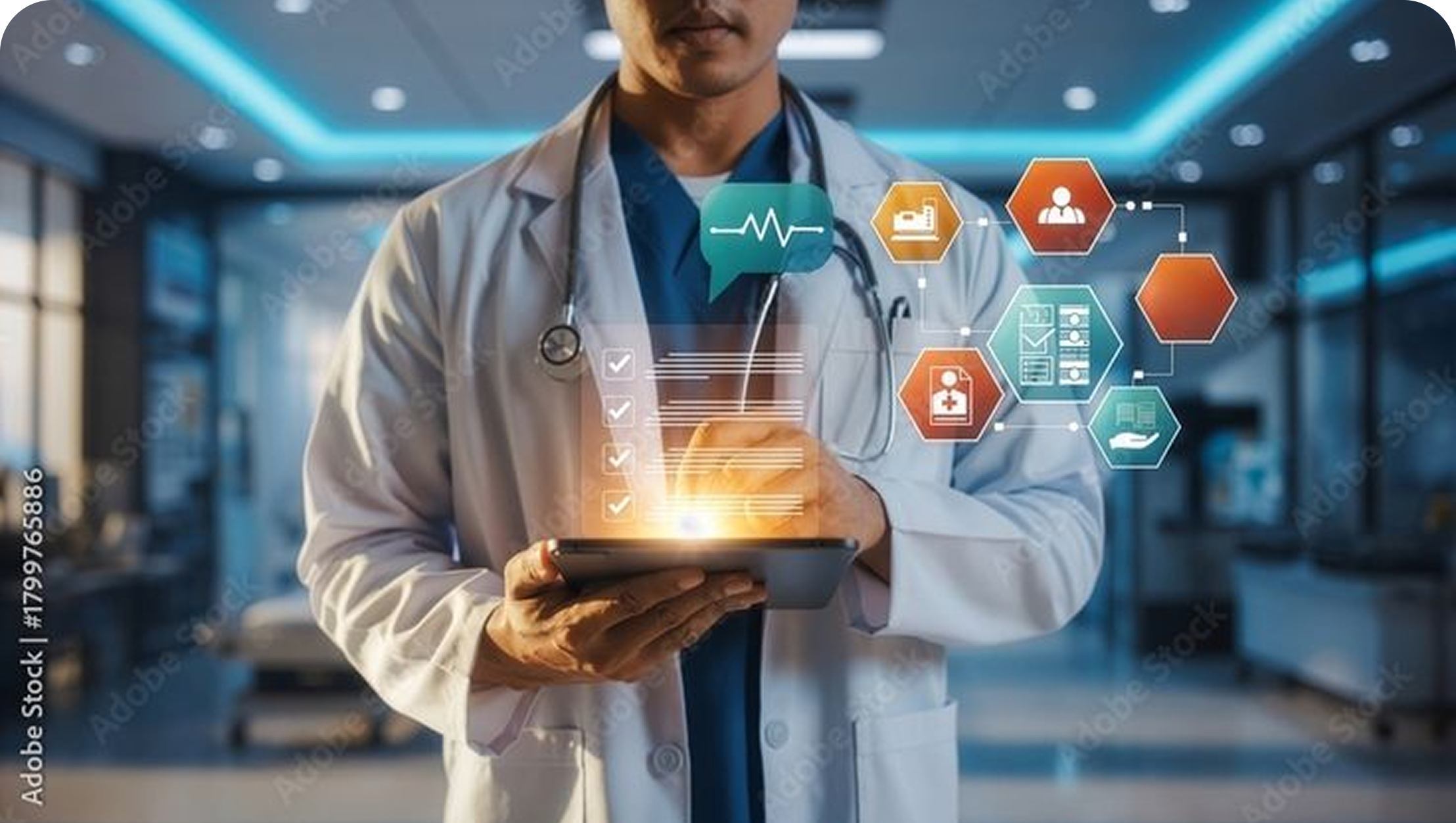 Screenshot showing seamless data flow between hospital departments